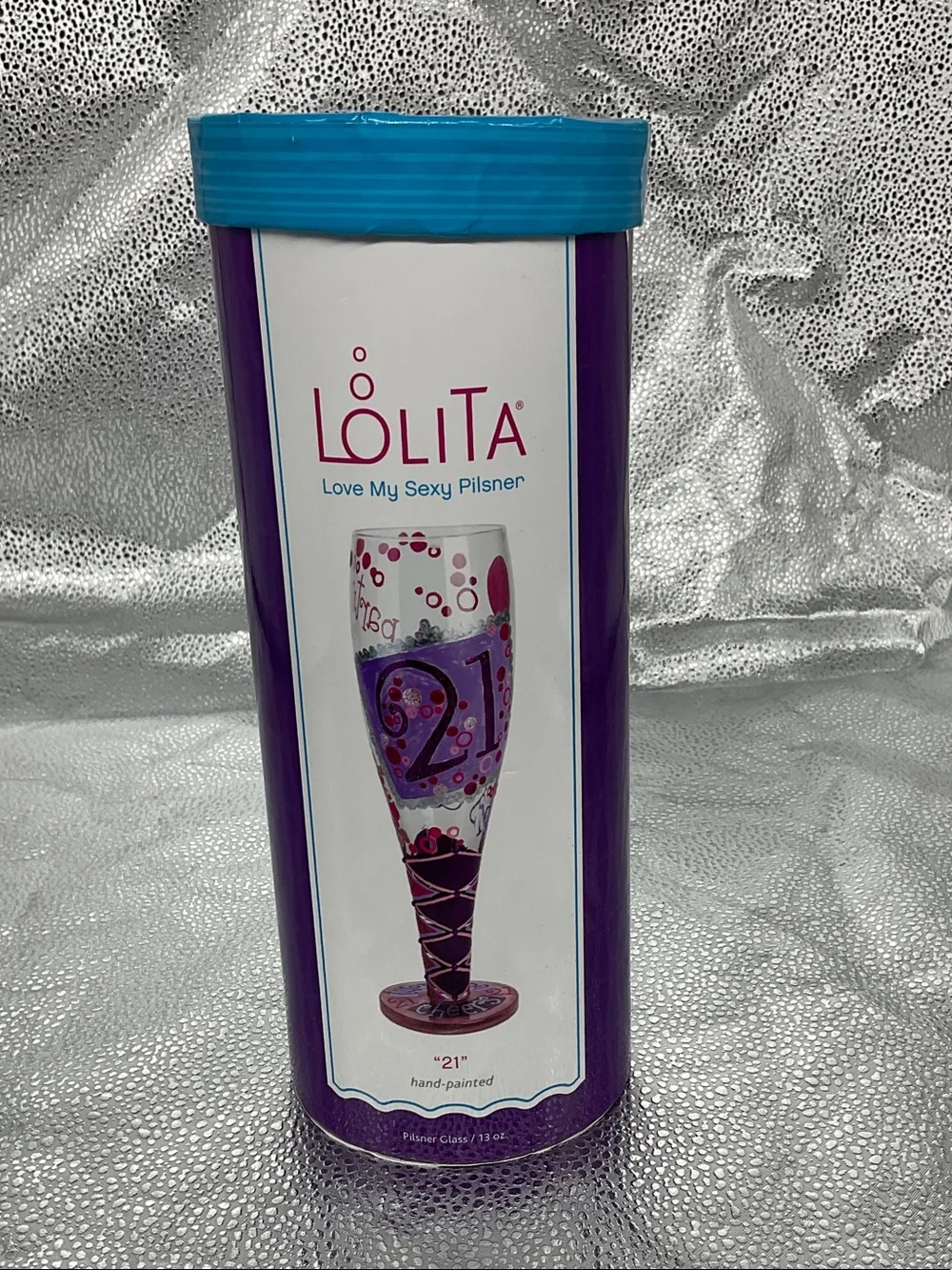 Lolita Age 21 'Love My Sexy Pilsner' Hand-Painted Glass - New